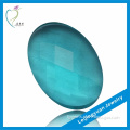 High quality oval shape aqua faceted crystal glass beads